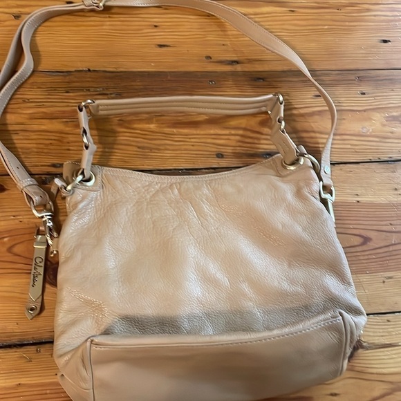 Cole Haan "Bailey" Beige Leather Convertible Hobo - Picture 3 of 10